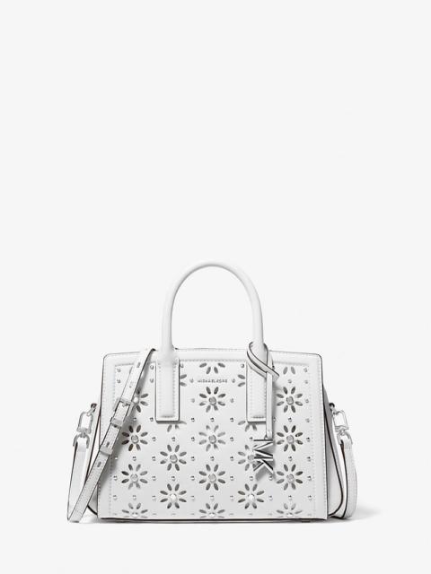 MICHAEL KORS Laila Small Embellished Laser Cut Leather Satchel