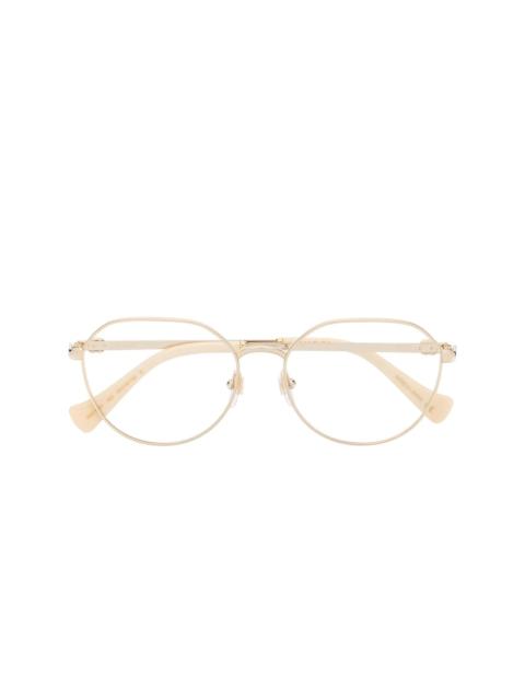 GUCCI 금속 라운드 프레임 안경