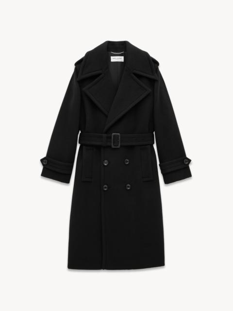 SAINT LAURENT TRENCH COAT IN WOOL AND CASHMERE FELT