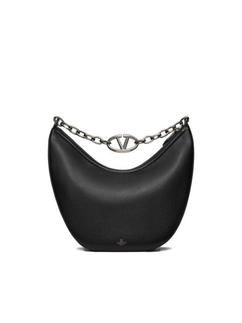 Valentino VLOGO MOON MEDIUM GRAINY CALFSKIN HOBO BAG WITH CHAIN