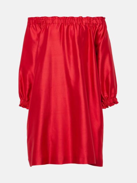 Max Mara Lepre off-shoulder silk and cotton minidress
