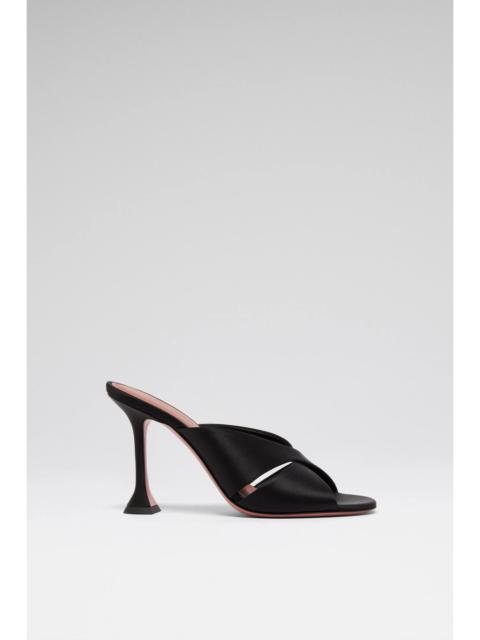 Amina Muaddi SALMA SLIPPER 95 BLACK SATIN