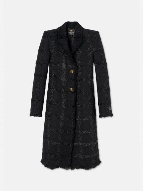 VERSACE Spiked Tweed Long Coat