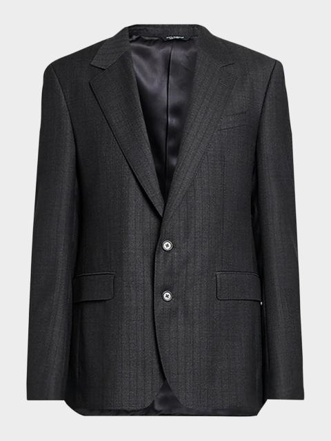 Dolce & Gabbana Men's Wool Tonal Stripe 2-Button Suit Jacket
