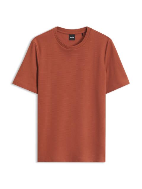 BOSS BUBBLE-JACQUARD STRUCTURE T-SHIRT IN A COTTON BLEND