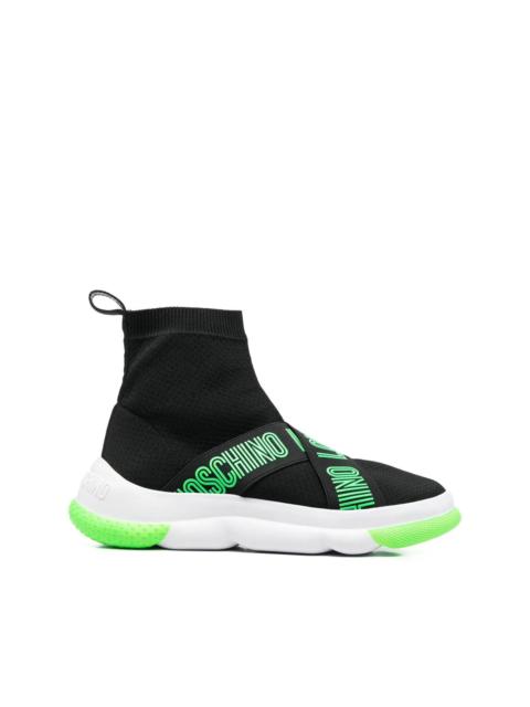 Moschino logo-strap high-top sneakers