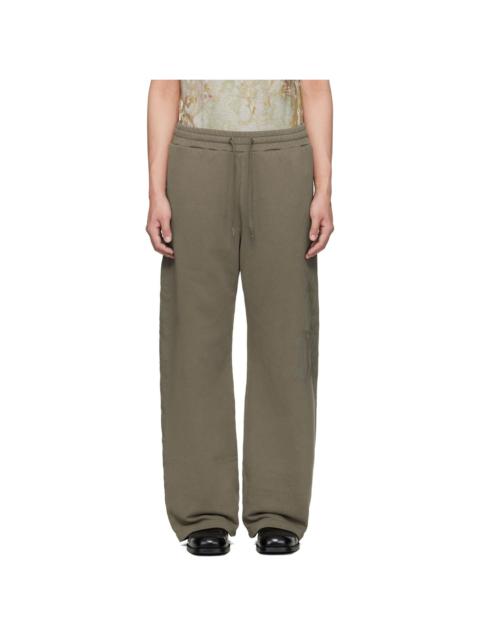 Diesel Brown Treated Logo Print Sweatpants