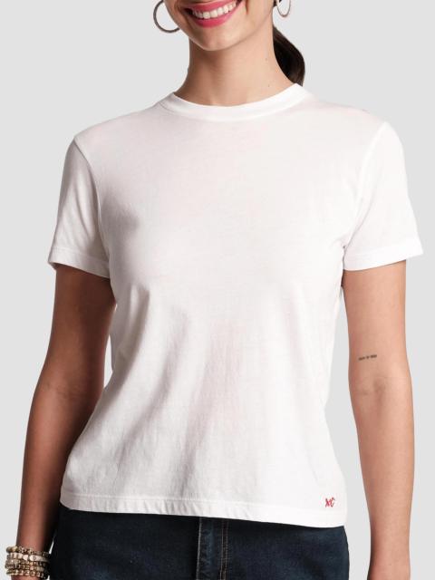 FRANCES VALENTINE Women's Super Crewneck Pima Cotton T-Shirt - White