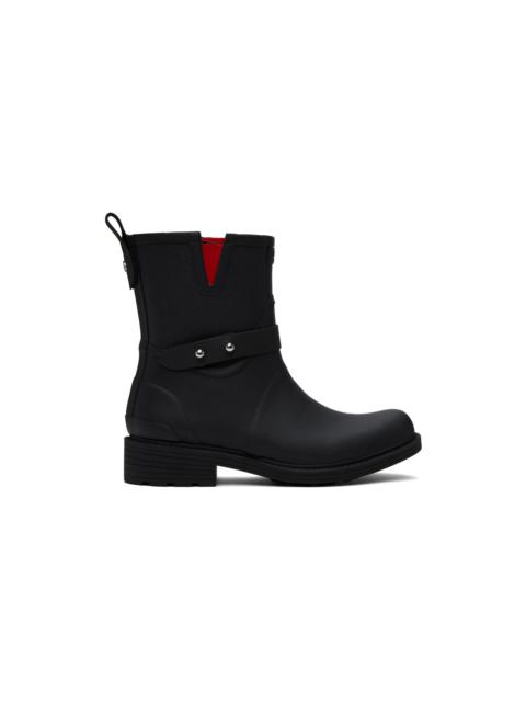 Black Moto Rain Boots