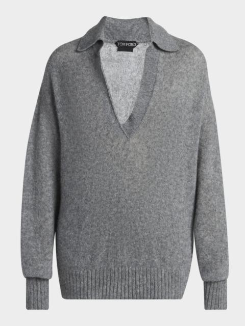 TOM FORD Seamless Ultrasoft Wool Polo Sweater