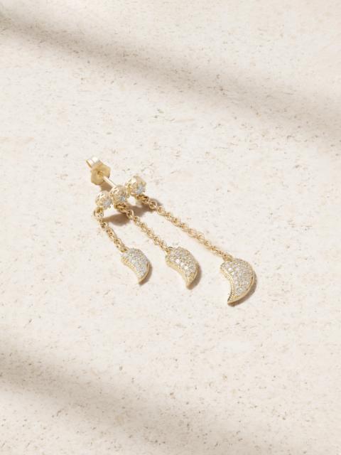 JACQUIE AICHE Triple Sophia 14-karat Gold Diamond Single Earring
