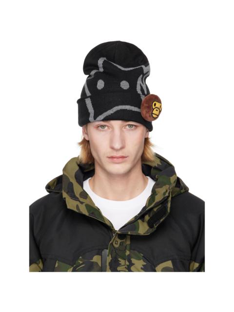 A BATHING APE® Black Knit Baby Milo Beanie