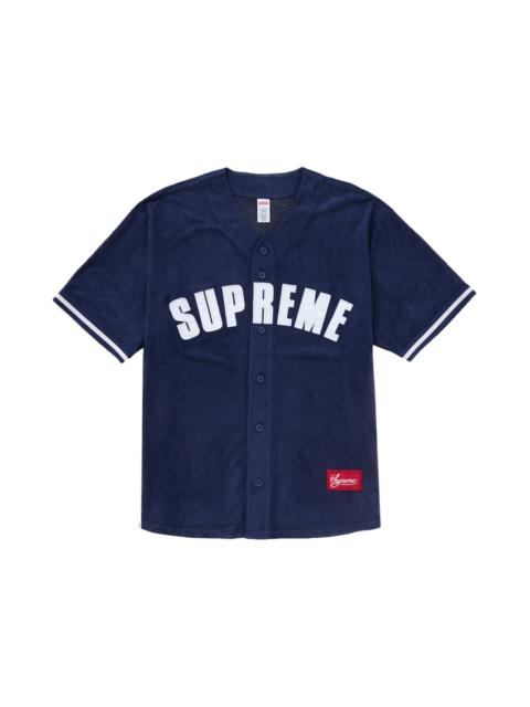 Supreme Supreme Ultrasuede Mesh Baseball Jersey Navy