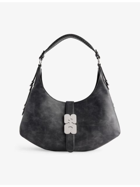 GANNI Kat Vintage Small Leather-Blend Shoulder Bag