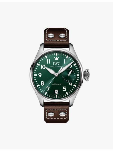 IWC Schaffhausen Big Pilot's Stainless-Steel and Leather Automatic Watch 46.2mm