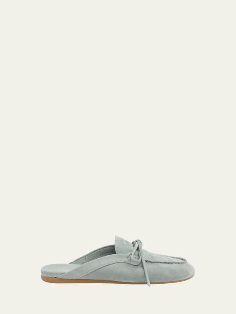 Miu Miu Sabot Suede Moccasin Mules