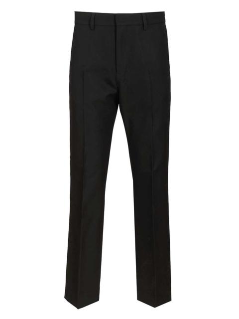 AMI Paris Straight Wool Canvas Trousers Black