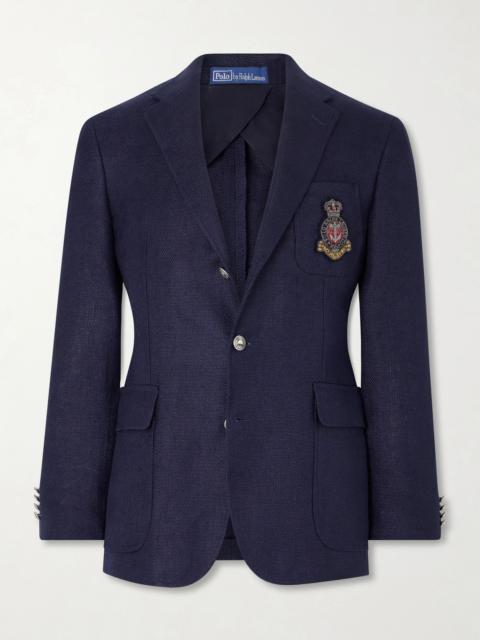 Polo Ralph Lauren Logo-Embroidered Linen-Hopsack Blazer