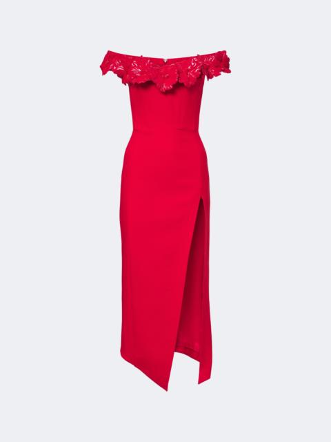 David Koma Off-shoulder wool-blend bustier dress