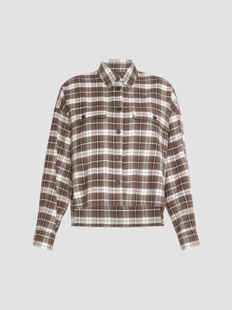 WEEKEND Max Mara Women's Wool and Cotton Flannel Shirt - Brown