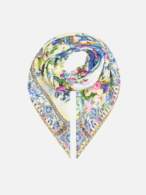CAMILLA LARGE CRYSTALLED SILK SQUARE SCARF CHINOISERIE CHILD