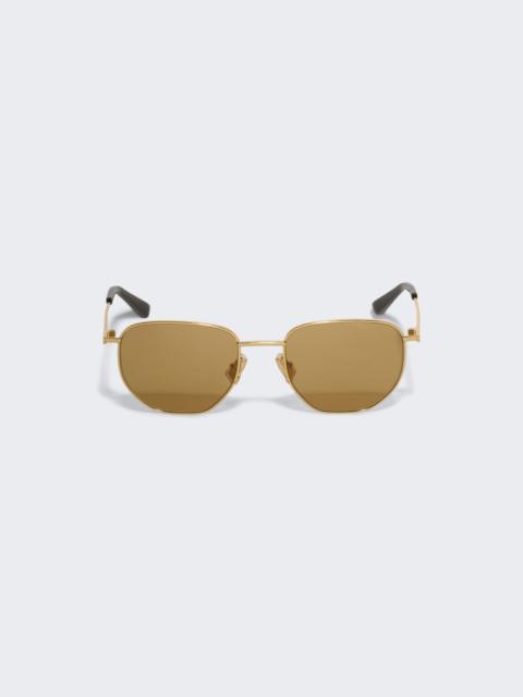 Bottega Veneta Square Sunglasses Gold