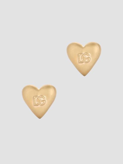 Dolce & Gabbana Women's Goldtone Heart-Shaped Logo Stud Earrings - Two Tone