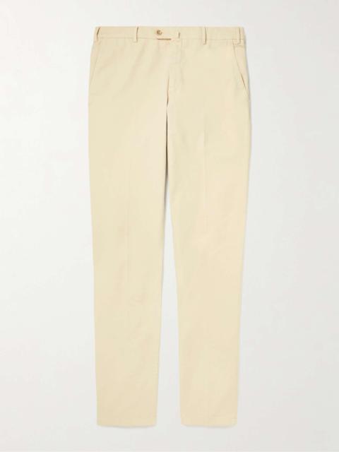 Loro Piana Pantaflat Slim-Fit Pleated Stretch-Cotton Trousers