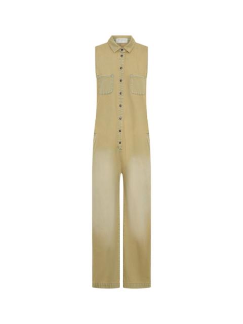ONE TEASPOON Braxton Wide Leg Long Length Denim Jumpsuit - Warm Khaki