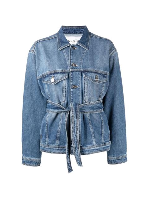 belted denim jacket