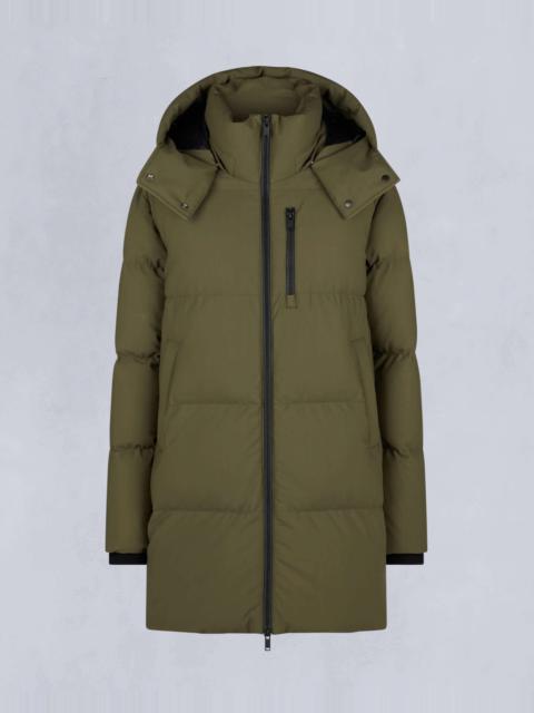 ダウンジャケット・コート MOOSE KNUCKLES 'chelia 3q' green nylon blend parka MOOSE KNUCKLES Moose Knuckles 'Chelia 3Q' Green Nylon Blend