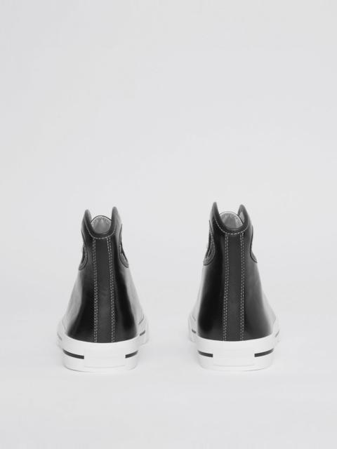 Burberry Porthole Detail Leather High-top Sneakers