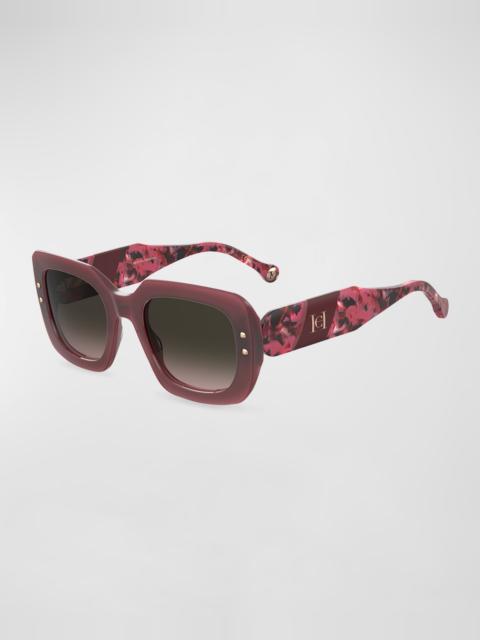 CAROLINA HERRERA Patterned Acetate Rectangle Sunglasses