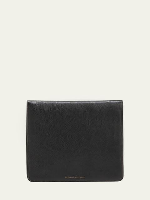 Brunello Cucinelli Men's Grained Calfskin Document Holder
