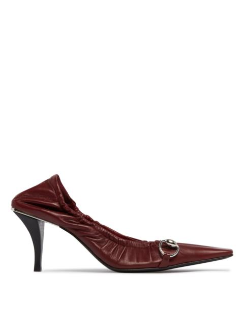GUCCI Burgundy Vittoria Elastic Pumps