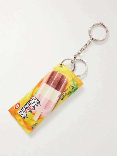 BALENCIAGA Keyring Snack Printed Leather Pouch