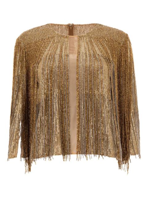ELIE SAAB fringed crew-neck blouse