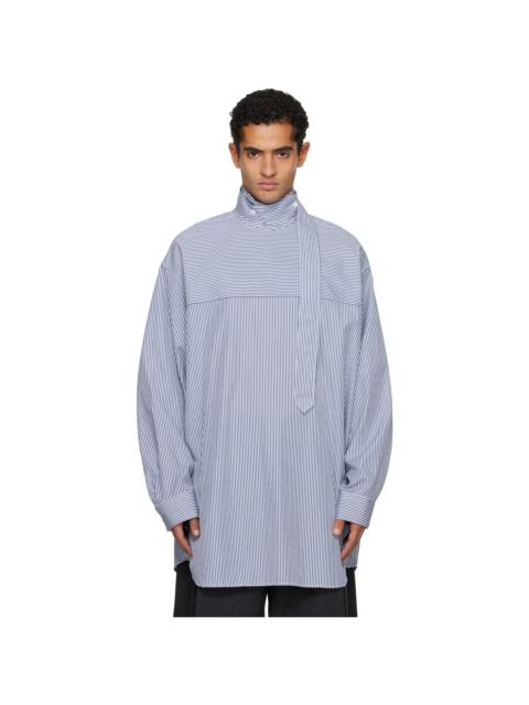 Dries Van Noten Blue & White Striped Shirt