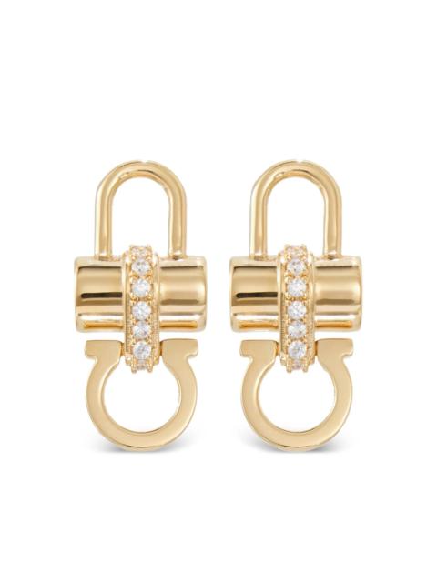 FERRAGAMO Ferragamo Crystal Embellished Padlock Earrings