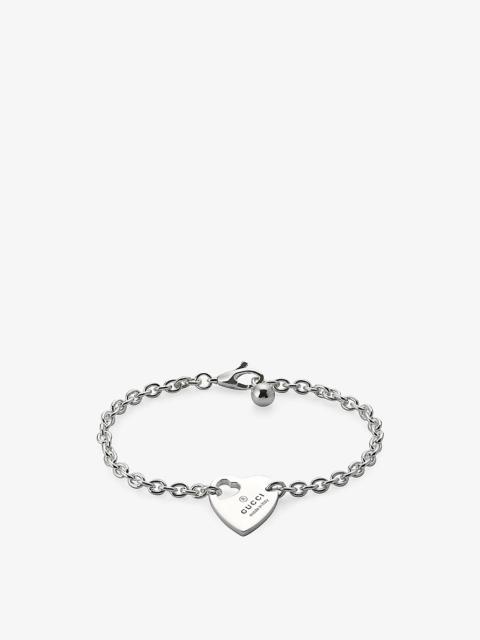 GUCCI Trademark logo-engraved sterling-silver bracelet