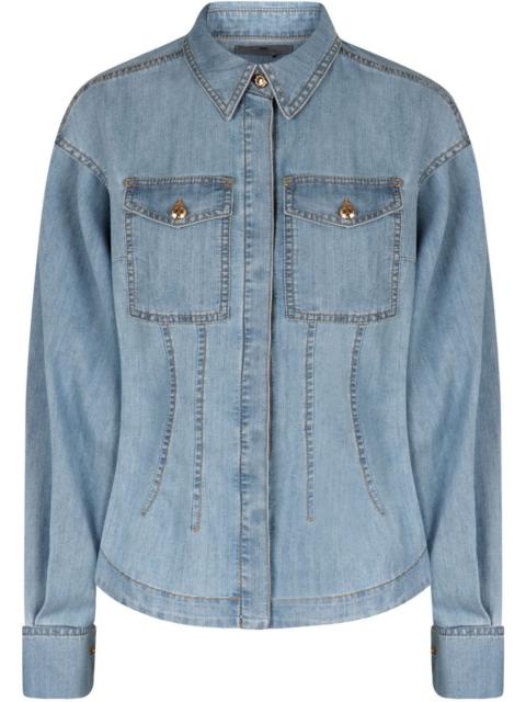 ELISABETTA FRANCHI peplum denim shirt