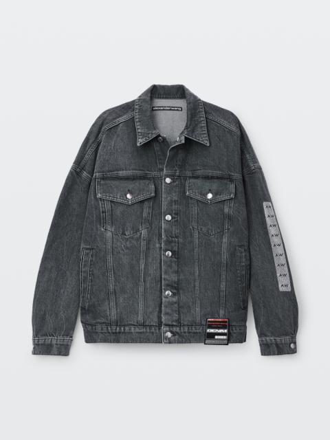 Alexander Wang OVERSIZED TRUCKER JACKET WITH GRAPHIC DETAIL