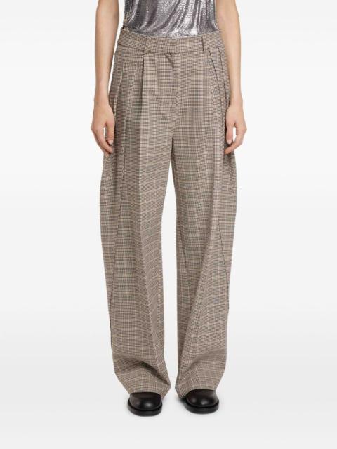 rabanne checked pleated wide-leg trousers