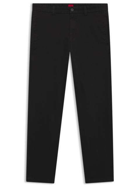 HUGO SLIM-FIT TROUSERS IN STRETCH-COTTON GABARDINE