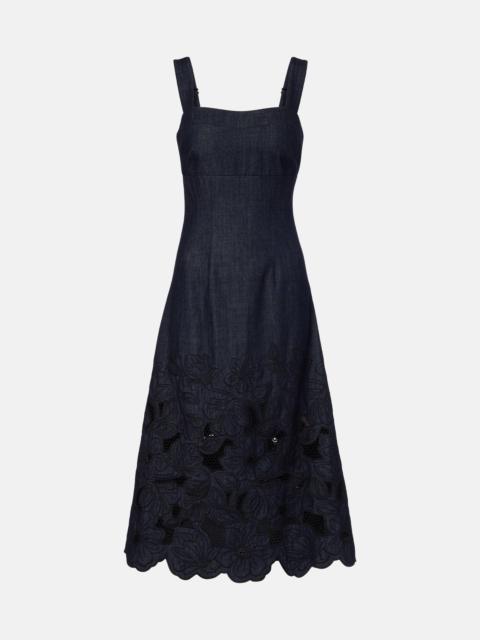 VERONICA BEARD Rosaura floral denim midi dress