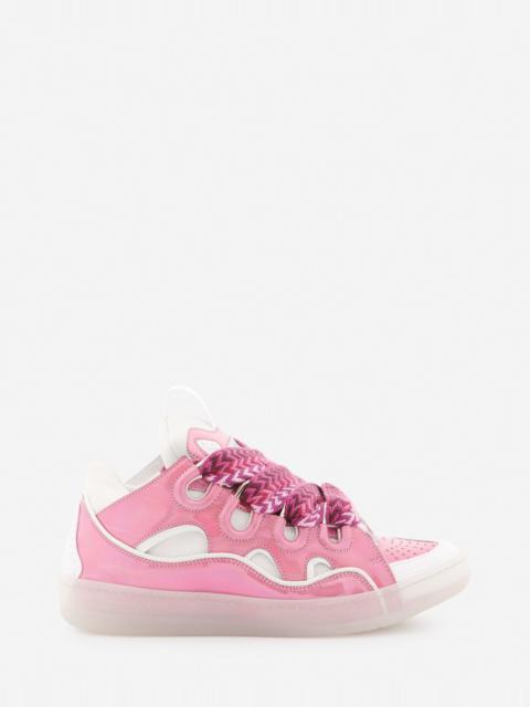 Lanvin METALLIC LEATHER CURB SNEAKERS