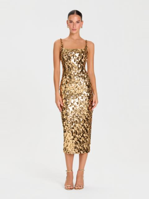 NADINE MERABI Tamara Gold Dress