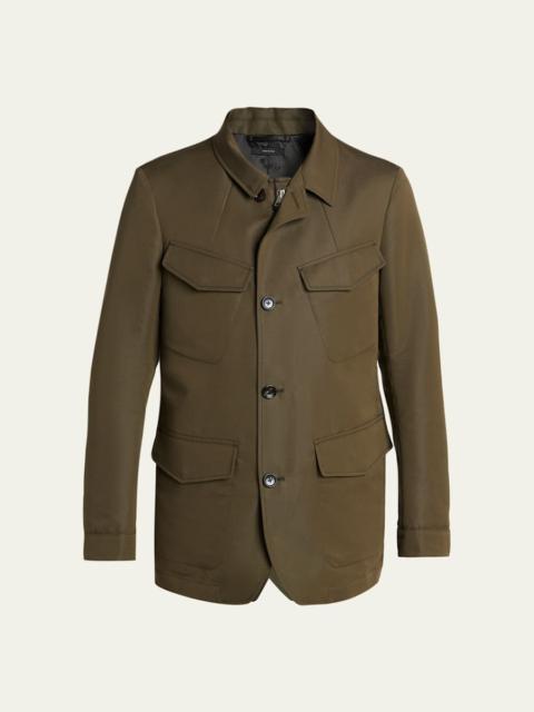 TOM FORD Men's Compact Nylon Flap-Pocket Field Jacket