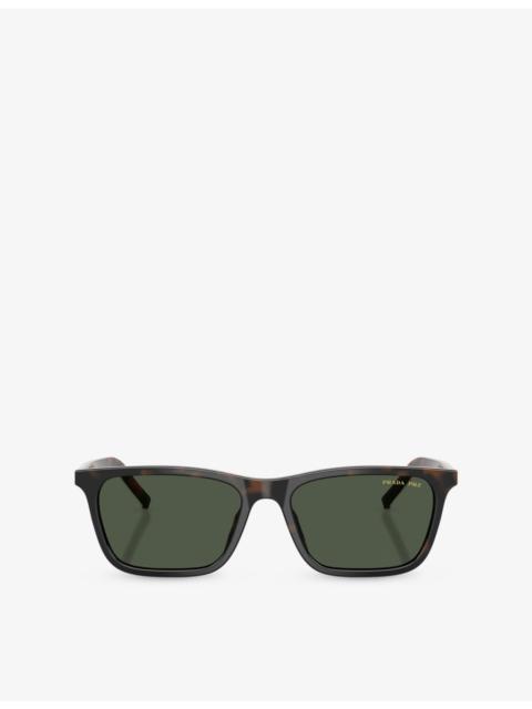 Prada PR D19S Rectangle-Frame Acetate Sunglasses