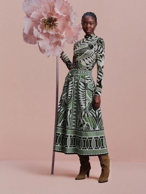 FARM RIO Black Lace Nature Maxi Skirt